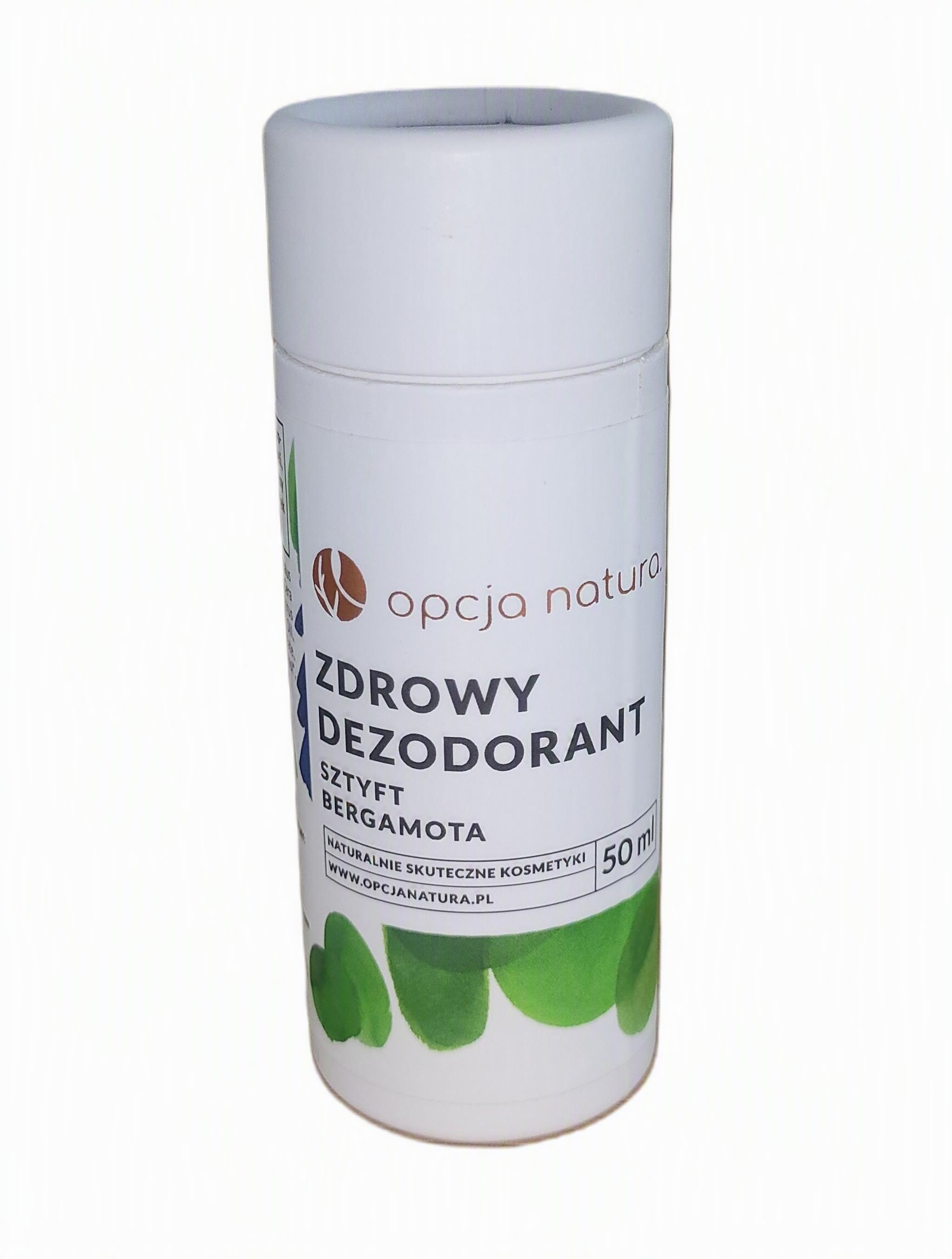 Zdrowy Dezodorant Sztyft Bergamota. Opcja Natura